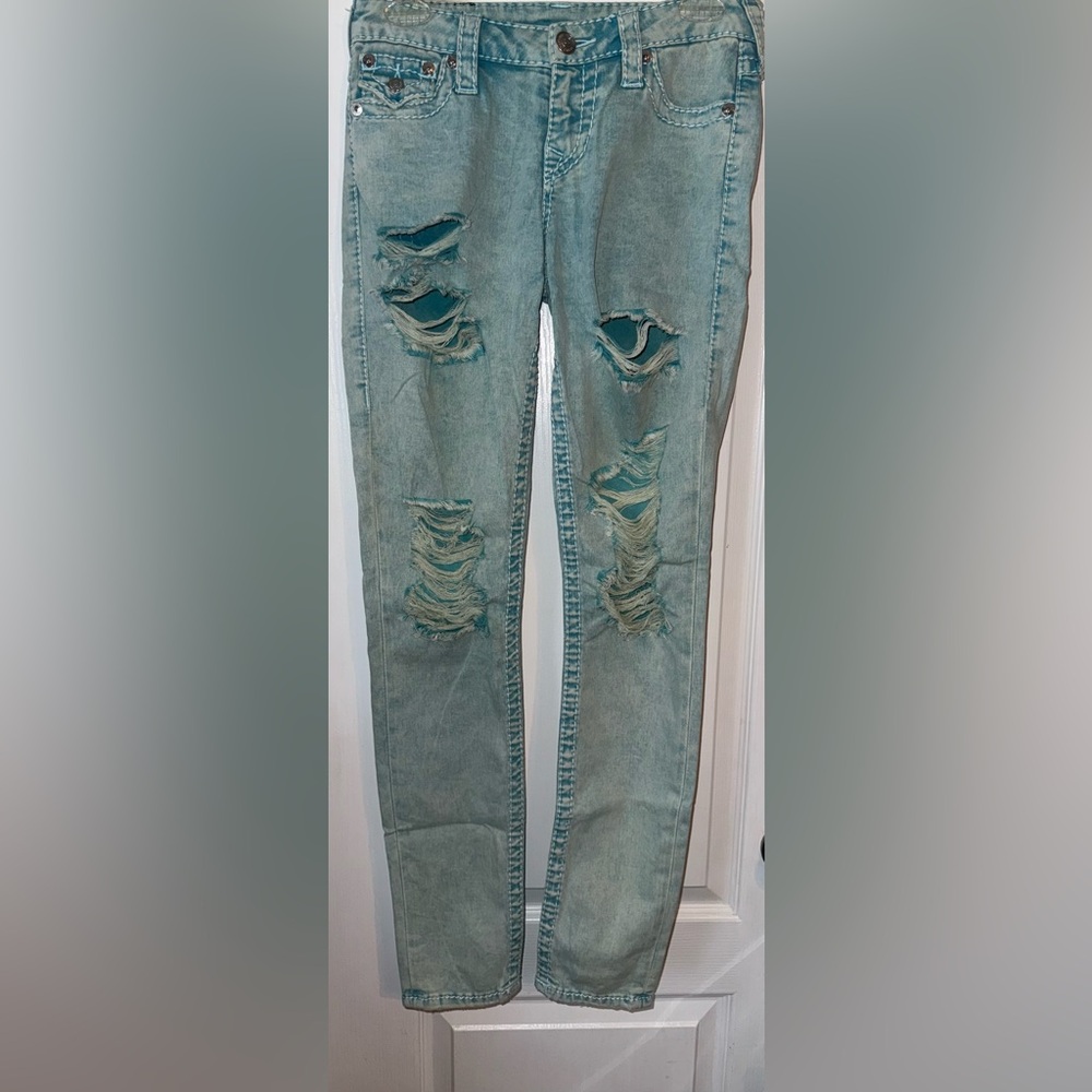 True Religion Super Skinny Ripped Jeans Size 26